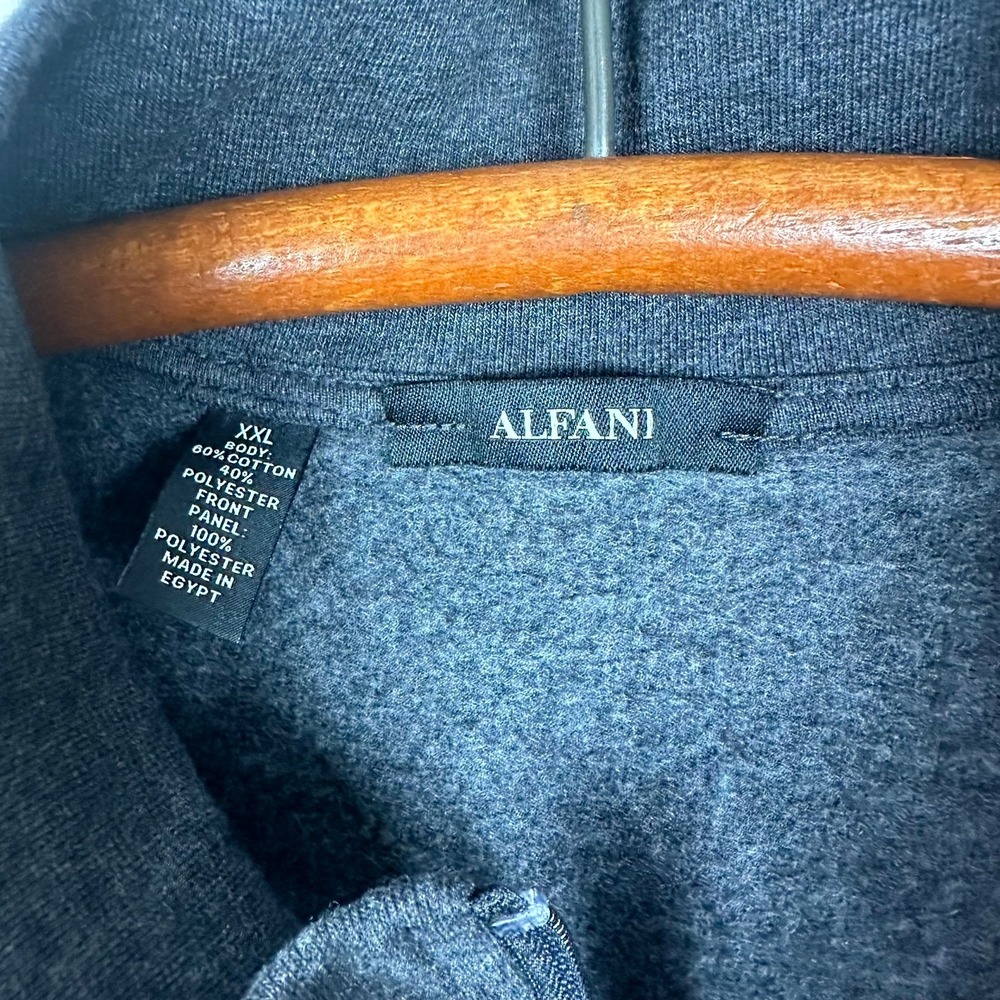 Alfani Men's XXL‎ Charcoal Knit Jacket Zip Front Mixed Media Pockets NWT - Picture 3 of 13